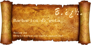 Barbarics Ágota névjegykártya