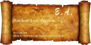 Barbarics Ágota névjegykártya